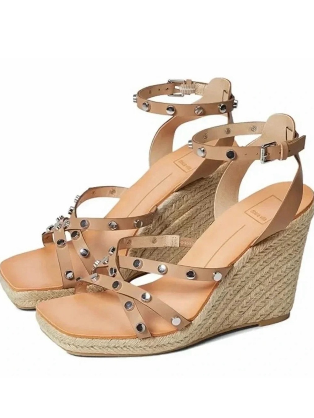 Dolce Vita Tan Studded Espadrille Wedge Sandals